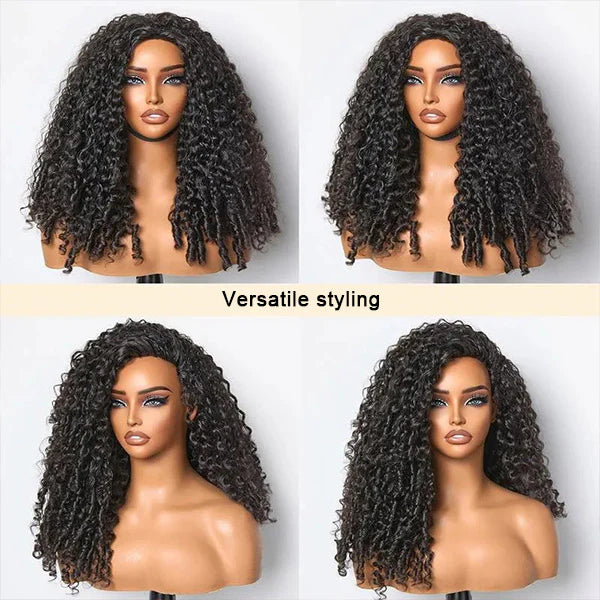 🚨 Final Hours to Save Big! 3 In 1 Half Wig | Glueless Invisible Water Wave Wear Go Half Wig Flip Over Human Hair Wig With Elastic Drawstring Flip Over Wig