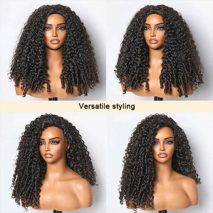 🚨 Final Hours to Save Big! 3 In 1 Half Wig | Glueless Invisible Water Wave Wear Go Half Wig Flip Over Human Hair Wig With Elastic Drawstring Flip Over Wig