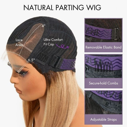 ⚡ Final Hours❤️Blonde Highlight Curly Glueless HD Lace Wig Human Hair Pre-Cut Lace Pre-Plucked Pre-Bleached