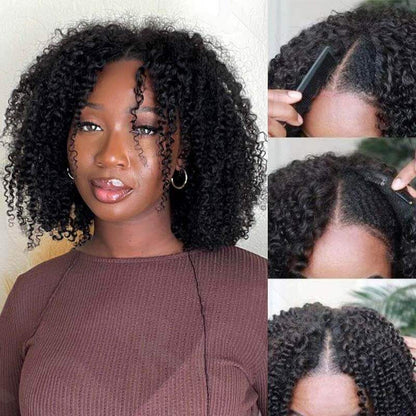 🔥 Final Hours! Curly V Part Human Hair Glueless Wig Sale