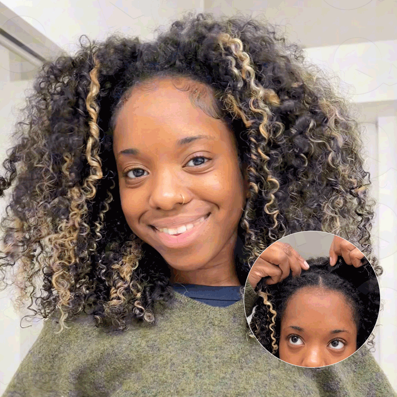 🔥 Final Hours! Curly V Part Human Hair Glueless Wig Sale