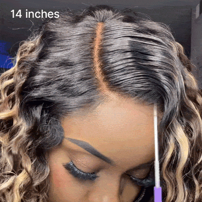 ⚡ Final Hours❤️Blonde Highlight Curly Glueless HD Lace Wig Human Hair Pre-Cut Lace Pre-Plucked Pre-Bleached