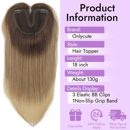 18 Inch Natural-Looking Hair Topper for Women