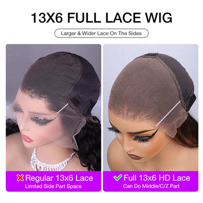 Knotless Boho Braids HD 13x6 Lace Frontal Human Hair Wig Flexi Fit Drawstring Cap Water Wave Glueless Braided Wigs For Women