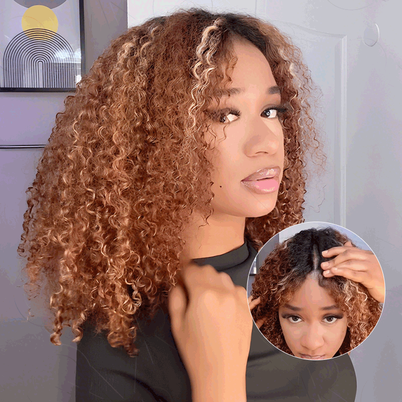 🔥 Final Hours! Curly V Part Human Hair Glueless Wig Sale