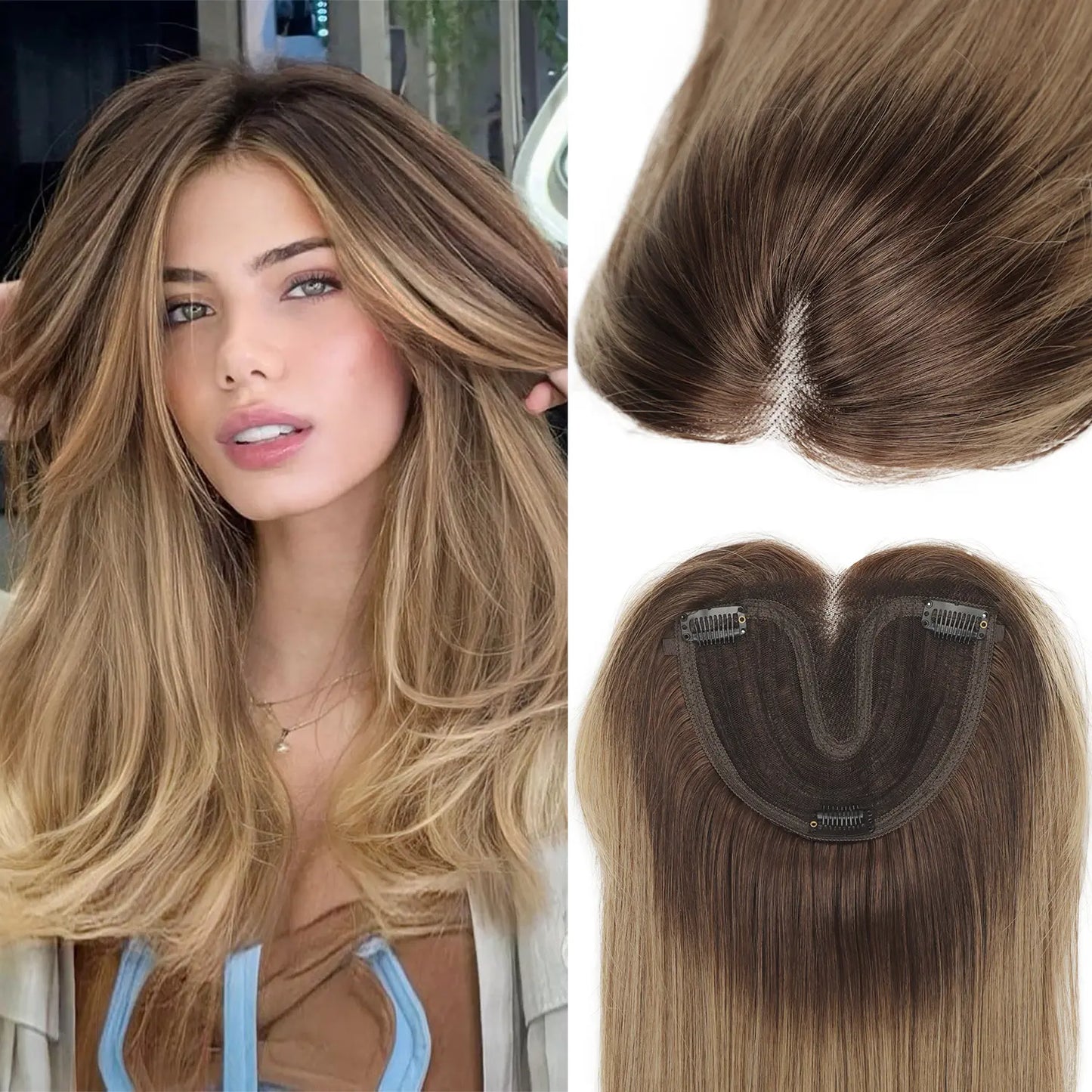 18 Inch Natural-Looking Hair Topper for Women