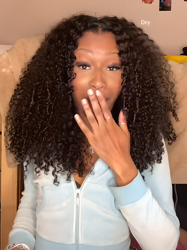 🔥 Final Hours! Curly V Part Human Hair Glueless Wig Sale