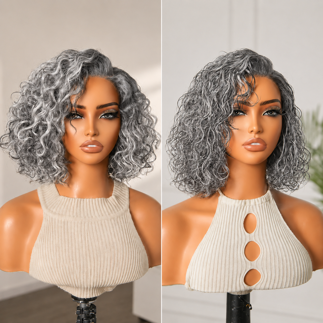 ⚡ Final Hours❤️Blonde Highlight Curly Glueless HD Lace Wig Human Hair Pre-Cut Lace Pre-Plucked Pre-Bleached