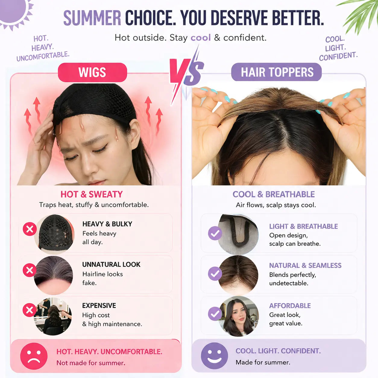18 Inch Natural-Looking Hair Topper for Women