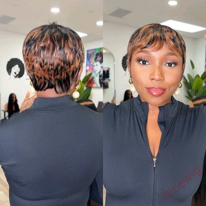 Best Seller Glueless Supper Short Pixie Cut Wig Straight Hair
